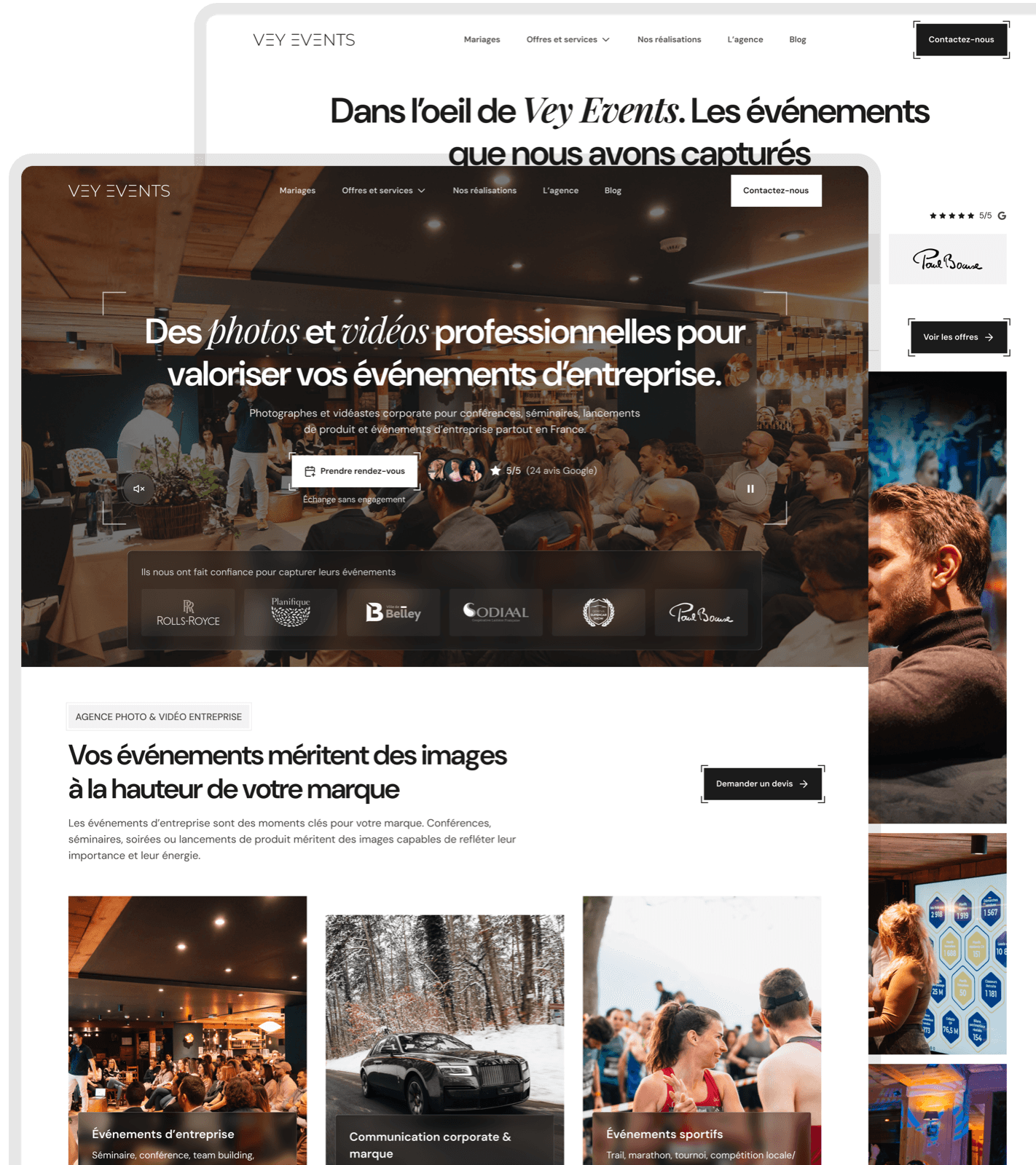 Aperçu d'un site web réalisé par l'agence Najumi