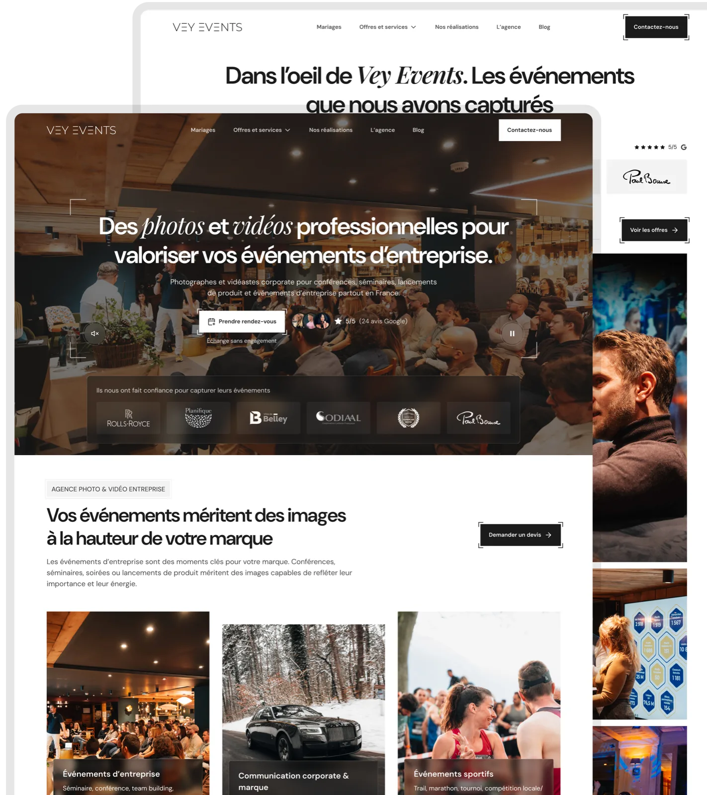 Aperçu d'un site web réalisé par l'agence Najumi